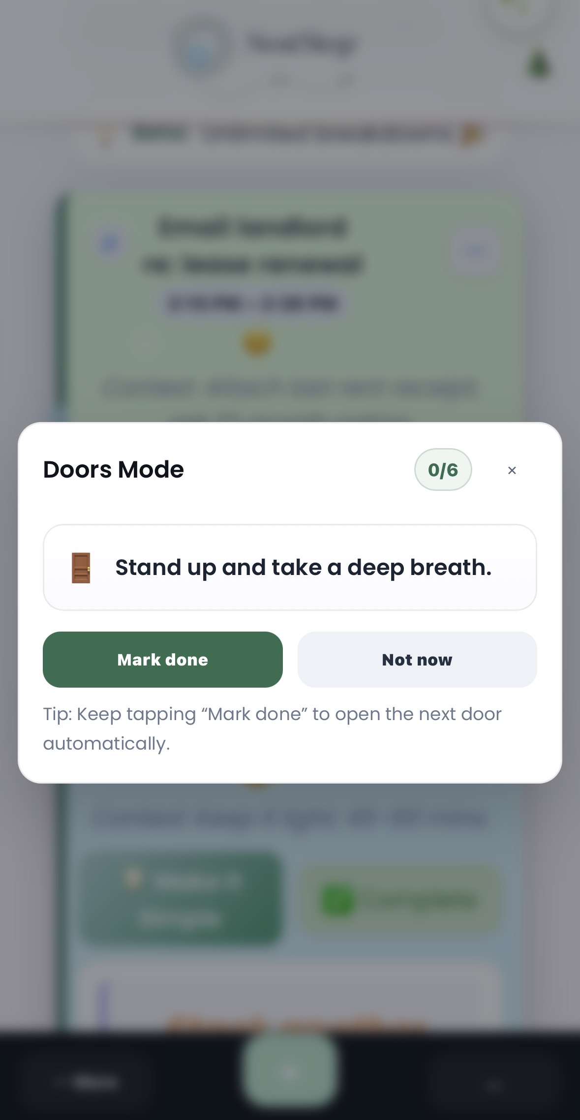 Doors Mode revealing one step at a time
