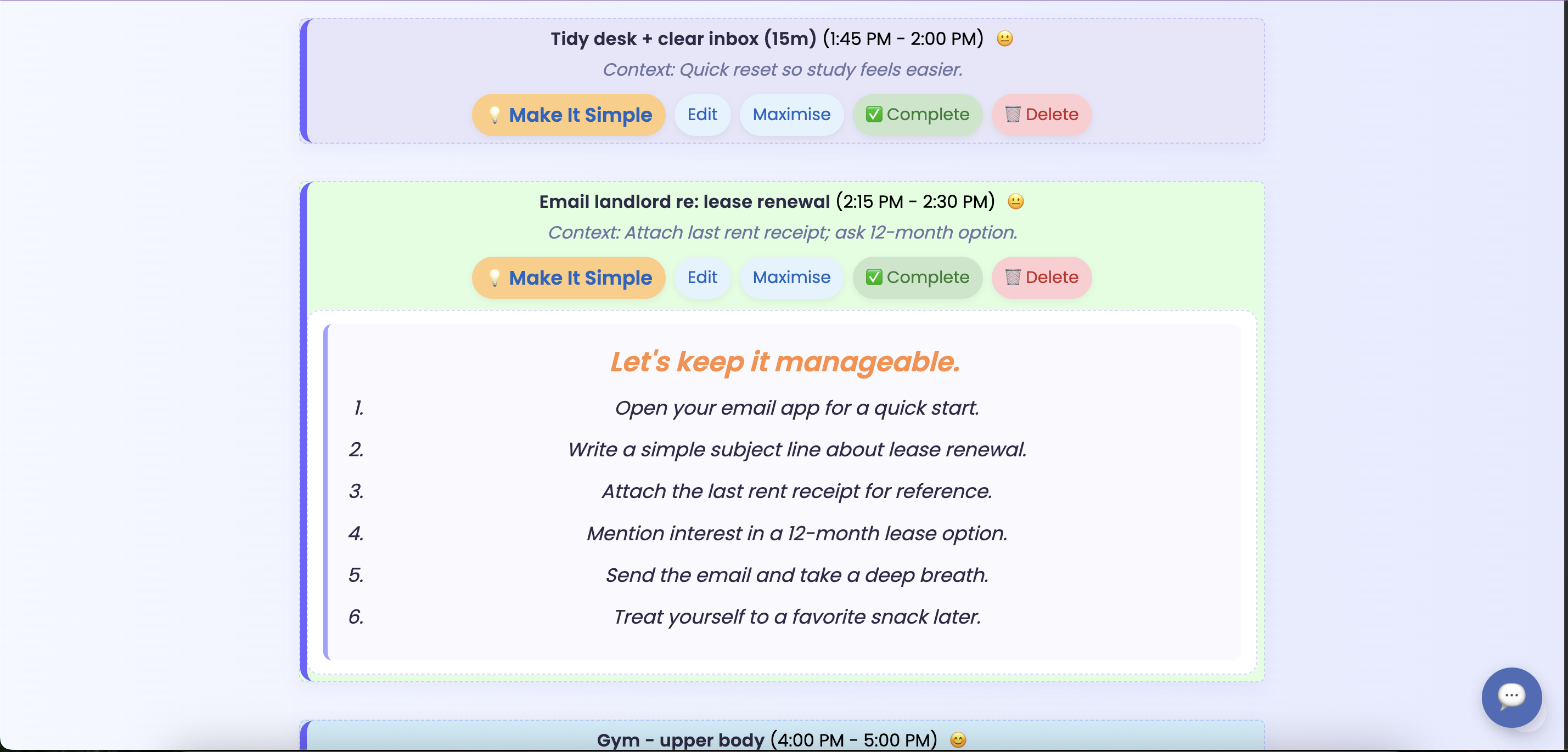 Calm, natural 4–6 step email plan